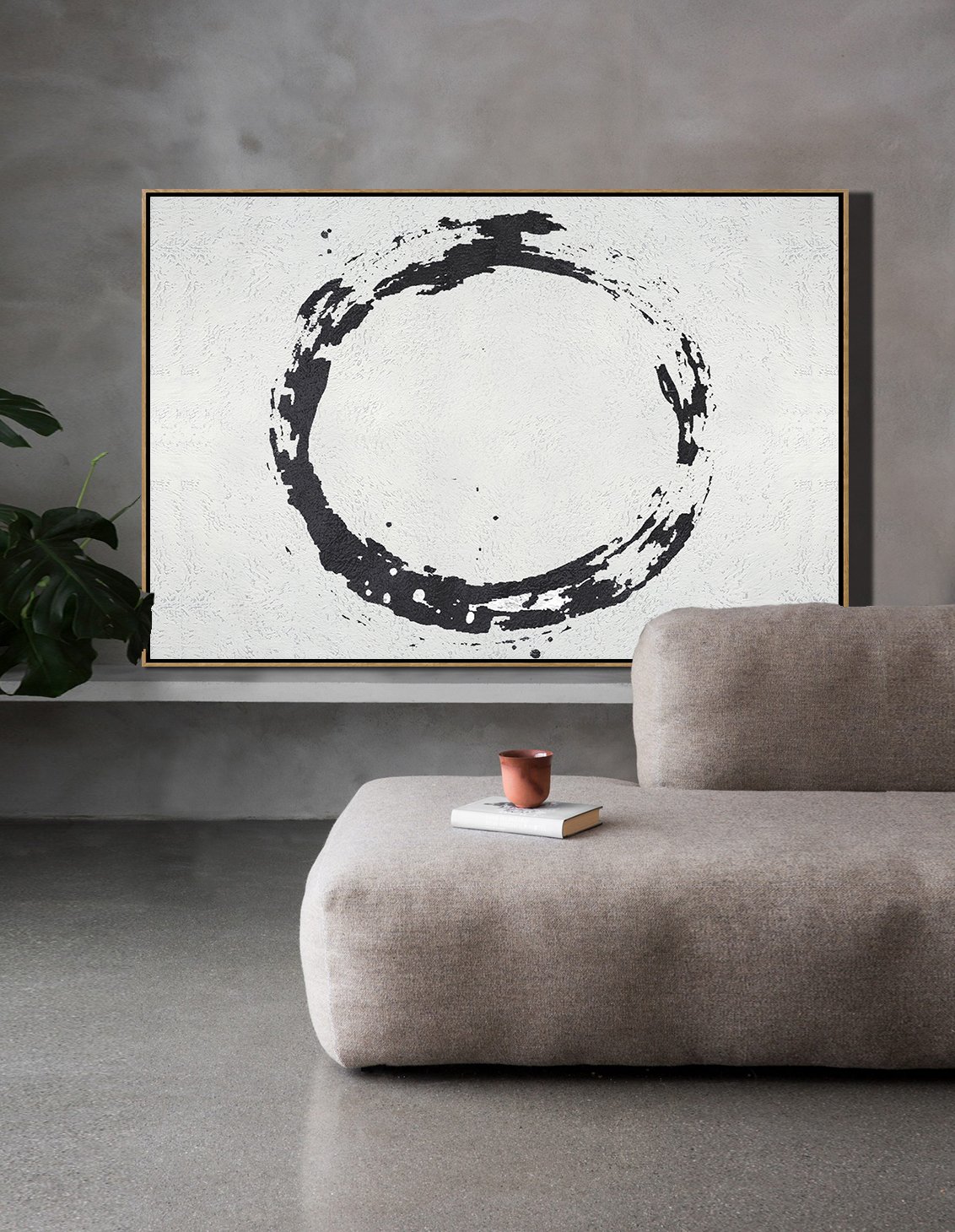 Horizontal Minimalist Circle Art #MN19C - Click Image to Close